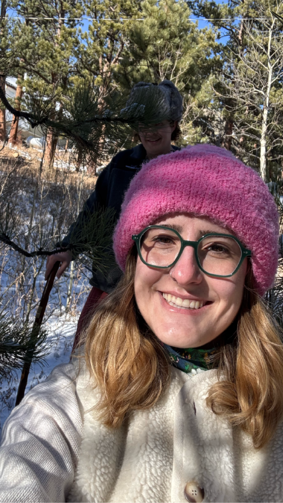 Mollie and Jack during a walk in the snow