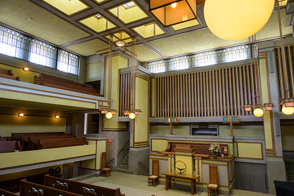 The sanctuary in the Unity Temple
